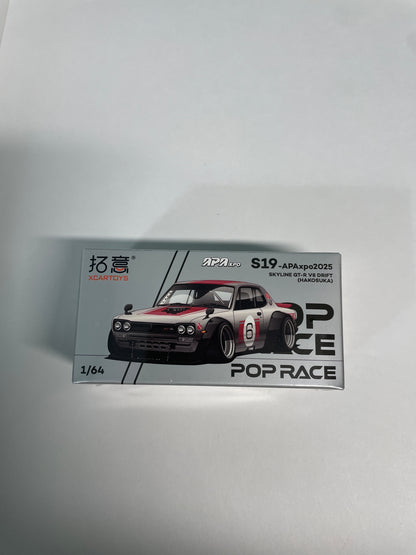 Pop Race 1/64 APA XPO 2025 Exclusive Model Nissan Skyline GT-R V8 Drift (Hakosuka) #6 Red - S19-APAxpo2025