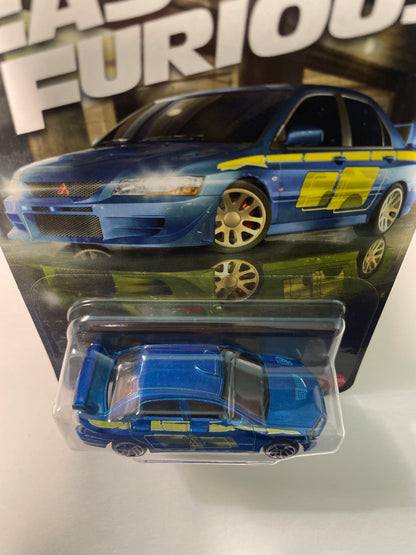 Hot Wheels 1/64 Silver Series Graphic Remix Fast & Furious Mitsubishi Lancer Evolution VII Blue - JBY47