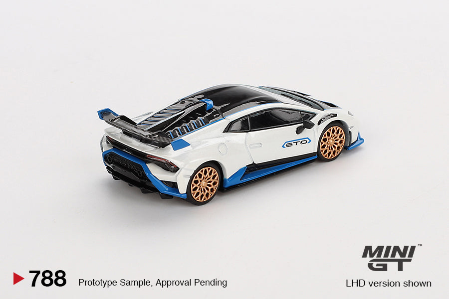 Mini GT 1/64 Lamborghini Huracán STO Bianco Asopo White & Blue - MGT00788