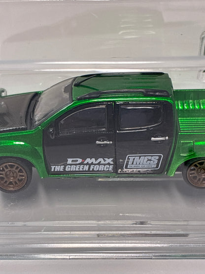 BM Creations 1/64 Malaysia Exclusive Isuzu D-Max 2018 Low Rider Metallic Green (TMCS2025) - 64B0466 - Damaged Car
