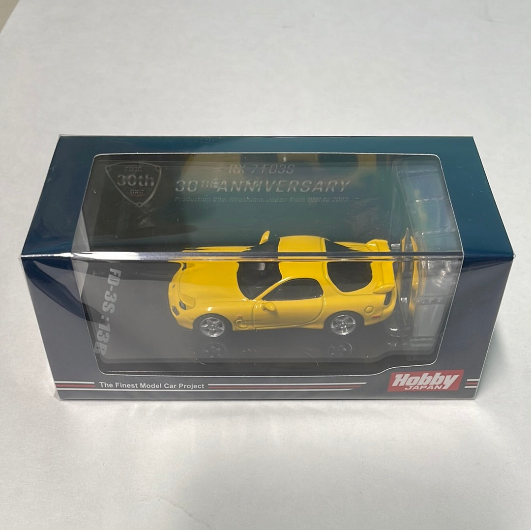 Hobby Japan 1/64 Mazda RX-7 (FD3S) Type RS W/ Engine Display Model Sunburst Yellow
