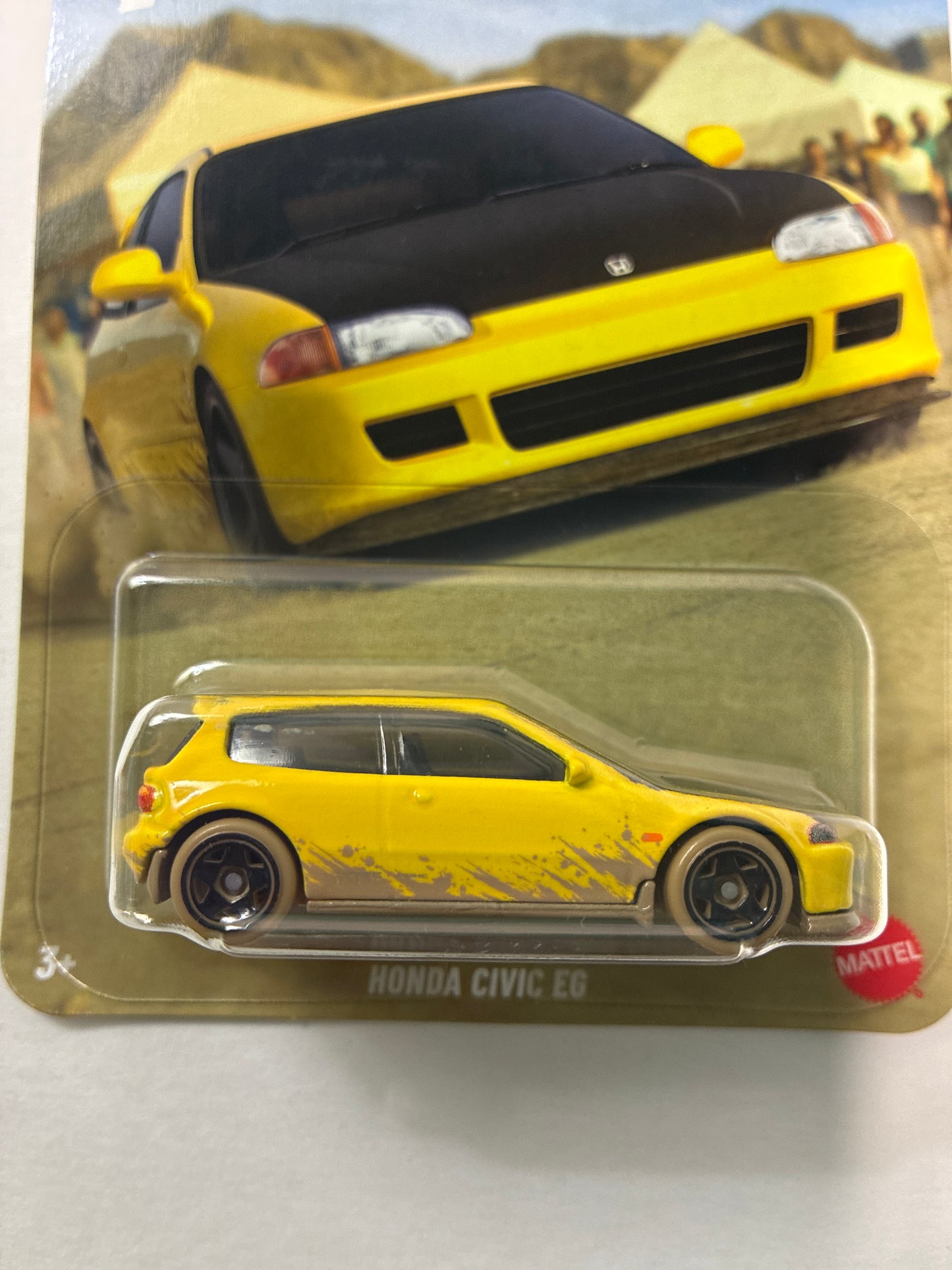 Hot Wheels 1/64 Silver Series Fast and Furious Race-Off Honda Civic EG Yellow - JKX19