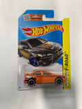 Hot Wheels 1/64 Factory custom Super Treasure Hunt 2008 Mitsubishi Lancer Evolution Orange w/ Black Wheels- Damaged Card