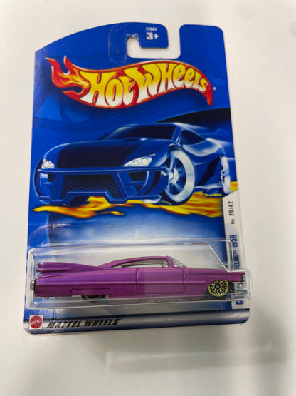 Hot Wheels 1/64 Custom Cadillac 1959 Purple - Damaged Box