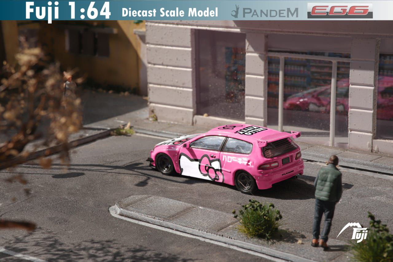 Fuji 1/64 Rocket Bunny EG6 Honda Civic Pandem Hello Kitty Pink