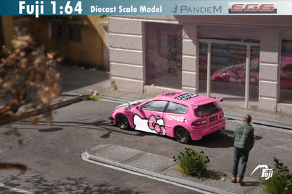 Fuji 1/64 Rocket Bunny EG6 Honda Civic Pandem Hello Kitty Pink