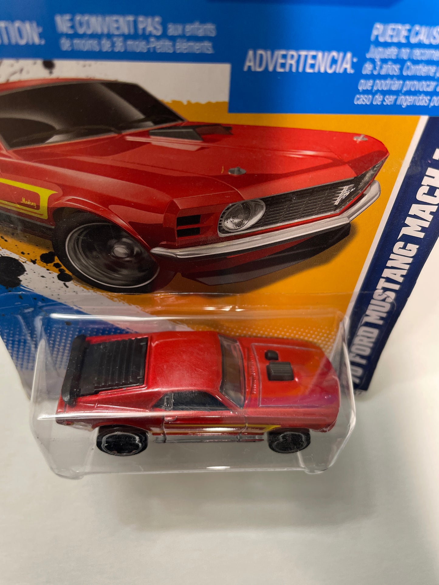 Hot Wheels 1/64 ‘70 Ford Mustang Mach 1 Red - Damaged Box