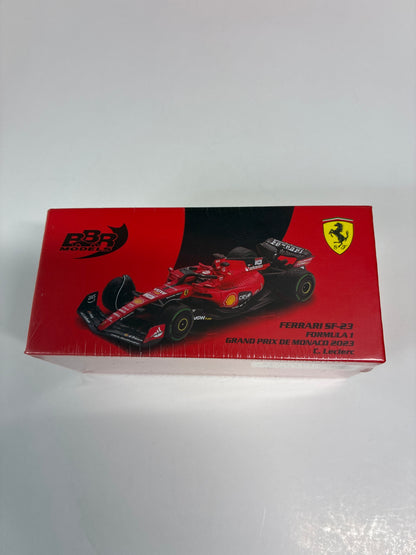 BBR Models 1/64 Ferrari F1 SF-23 Formula 1  Grand Prix  De Monaco 2023 C. Leclerc #16 Red - BBRFER64022