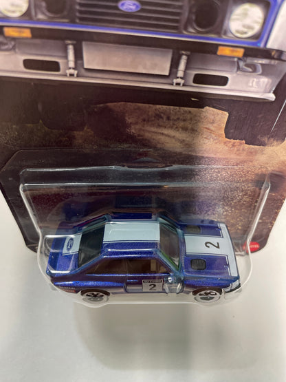 Hot Wheels 1/64 Silver Series Rally Racers Ford Escort RS 2000 Blue - JKX63 - Damaged Box