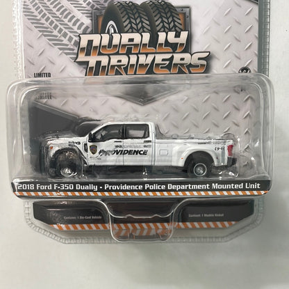 Greenlight 1/64 Dually Drivers 2018 Ford F-350 Dually - Providence Police Department Mounted Unit White