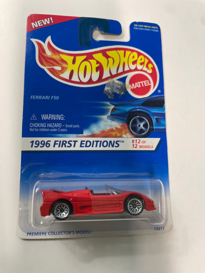 Hot Wheels 1/64 1996 First Editions Ferrari F50 Red - Damaged Box