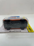 Hot Wheels 1/64 Factory custom Super Treasure Hunt 2008 Mitsubishi Lancer Evolution Orange w/ Black Wheels- Damaged Card
