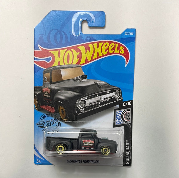 Hot Wheels 1/64 Custom ‘56 Ford Truck Black - Damaged Card