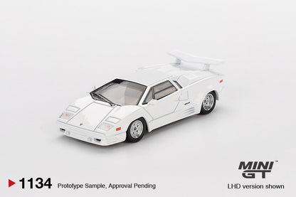 Mini GT 1/64 Lamborghini Countach 25th Anniversary White - MGT01134