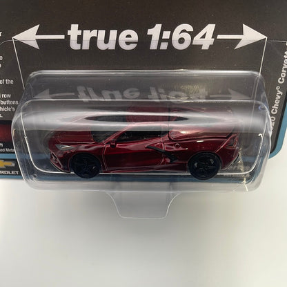 Auto World 1/64 Sports Cars Version A 2020 Chevy Corvette Long Beach Red Metallic