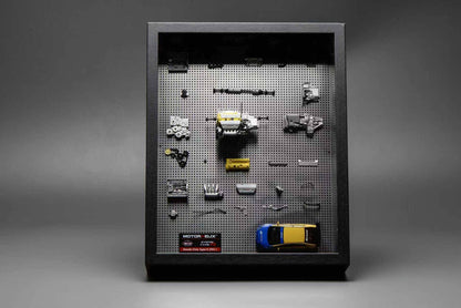 Motorhelix 1/64 Box Photoframe Display Honda Civic Type R (FD2) Spoon Blue & Yellow - The Diecast Expo 2025 Singapore Exclusive