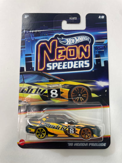 Hot Wheels 1/64 Neon Speeders ‘98 Honda Prelude Black & Orange