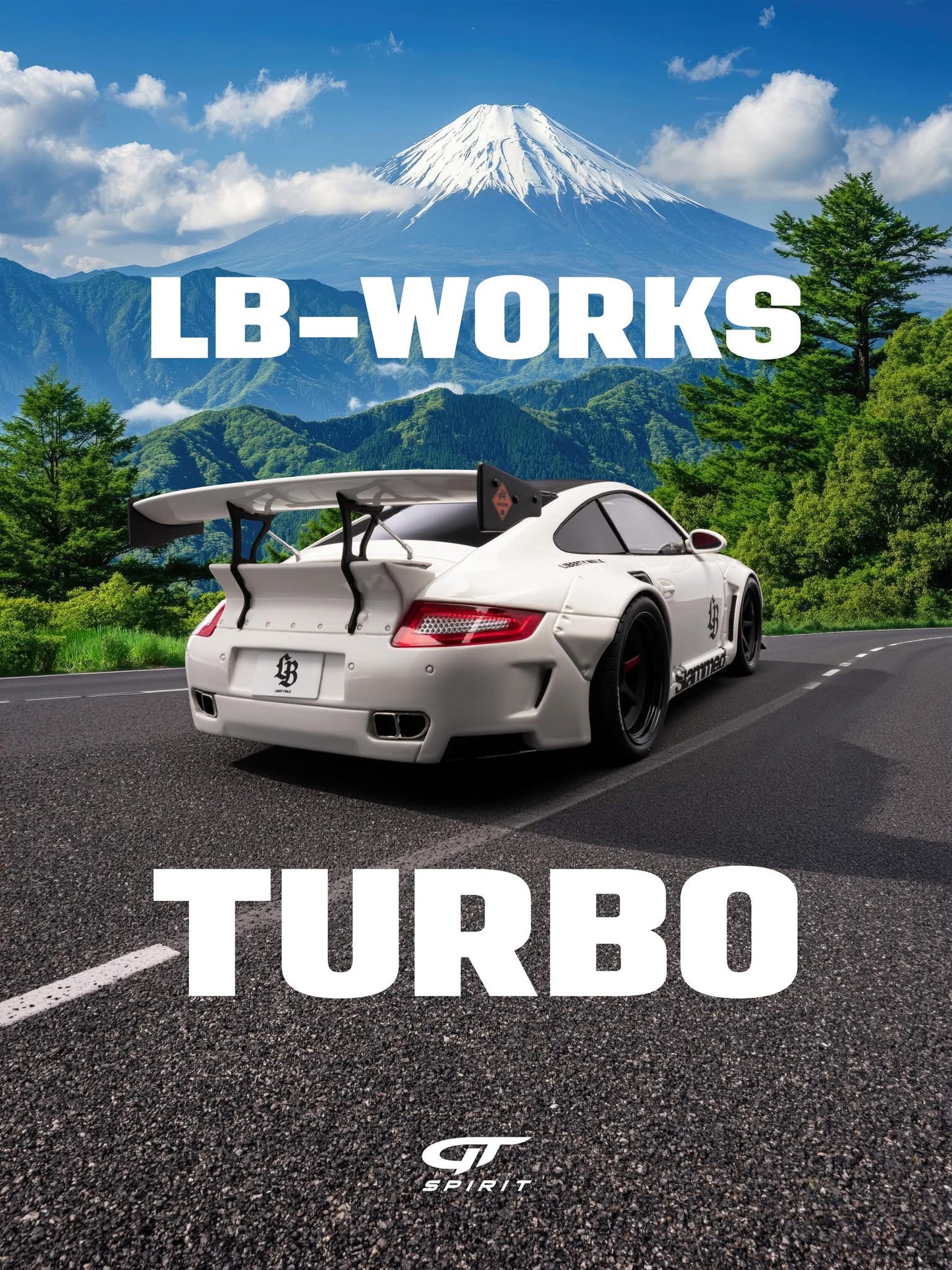 GT Spirit 1/18 2024 LB-Works Porsche Turbo Resin Serie White - GT958