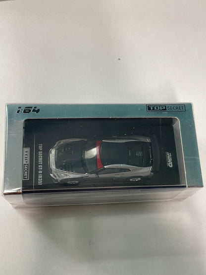 Inno64 1/64 Top Secret Nissan GT-R (R35) Tokyo Auto Salon Hong Kong 2025 Event Edition Grey & Black - IN64-R35TS-TASHK25