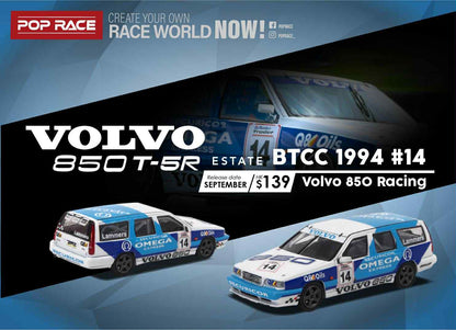 Pop Race 1/64 Volvo 850 T-5R Estate BTCC 1994 #14 Blue & White