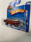 Hot Wheels 1/64 ‘70 Chevelle SS Short Card Red