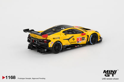 Mini GT 1/64 Chevrolet Corvette Z06 GT3.R #3 2025 IMSA Daytona 24 Hrs Corvette Racing by Pratt Miller Motorsports Yellow - MGT01168