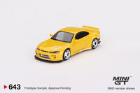 Mini GT 1/64 Nissan Silvia (S15) Rocket Bunny Bronze Yellow - Damaged Box