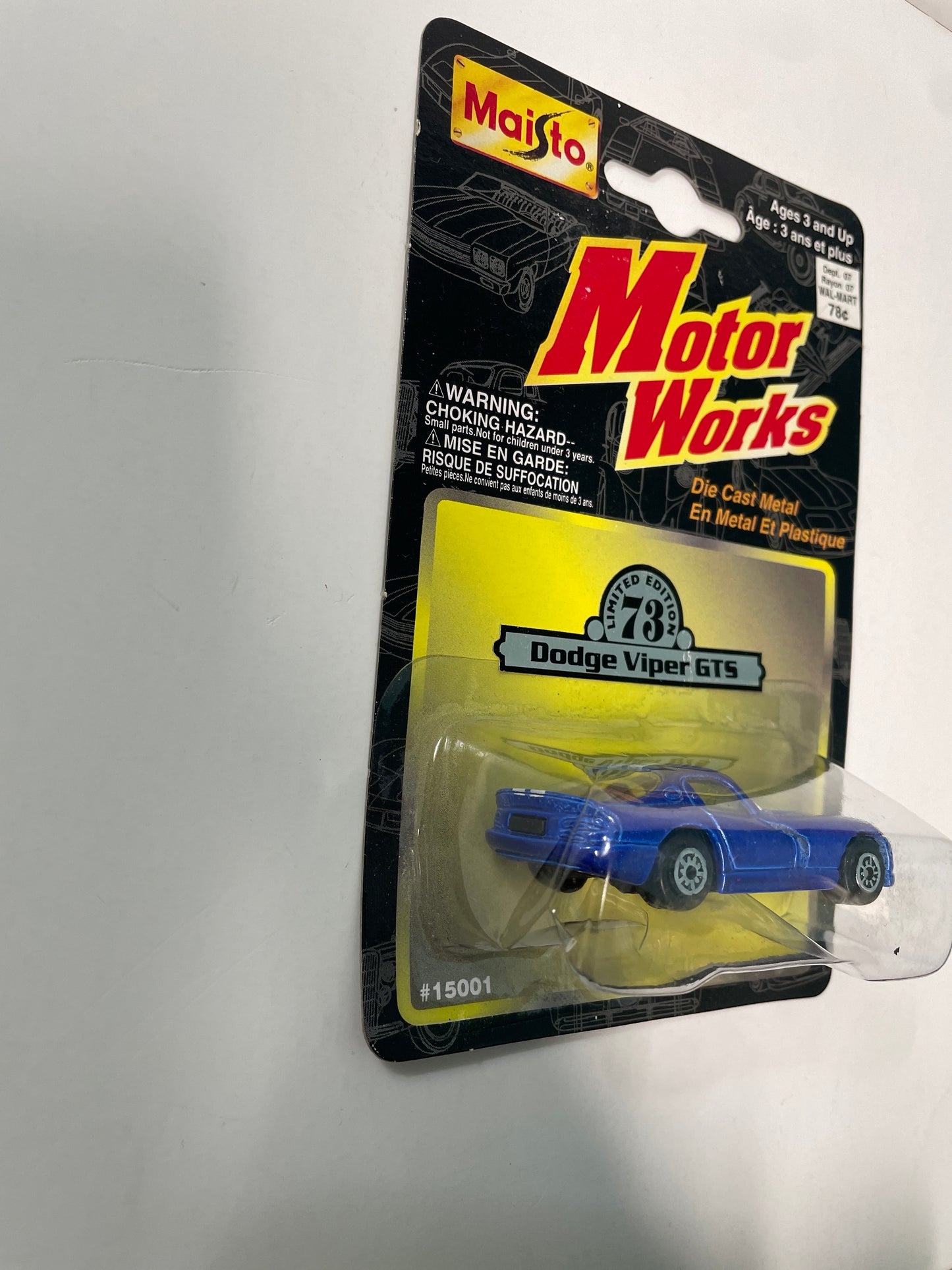 Maisto 1/64 Motor Works Dodge Viper GTS Blue - Damaged Box