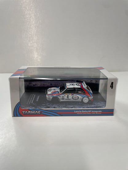 Tarmac Works 1/64 Lancia Delta HF Integrale Monte Carlo Rally 1992 #04 Winner Didier Auriol / Bernard Occelli White - HOBBY64 - T64-049-92MCR04