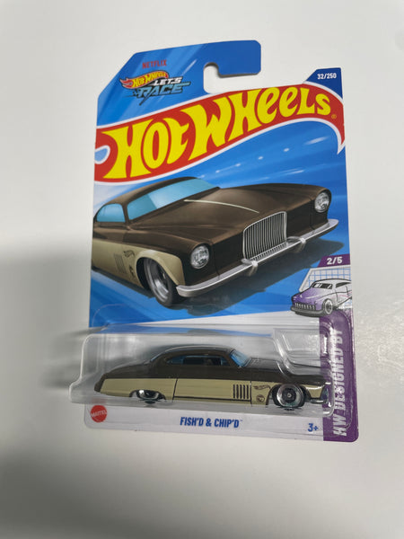 Hot Wheels 1/64 Treasure Hunt Fish'd & Chip'd Brown - Damaged Card