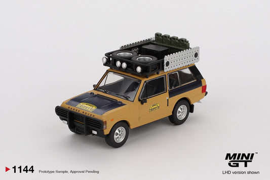Mini GT 1/64 Range Rover 1981 Camel Trophy Sumatra C.Swoboda & K.Mentel Winner Yellow - MGT01144 - Damaged Box