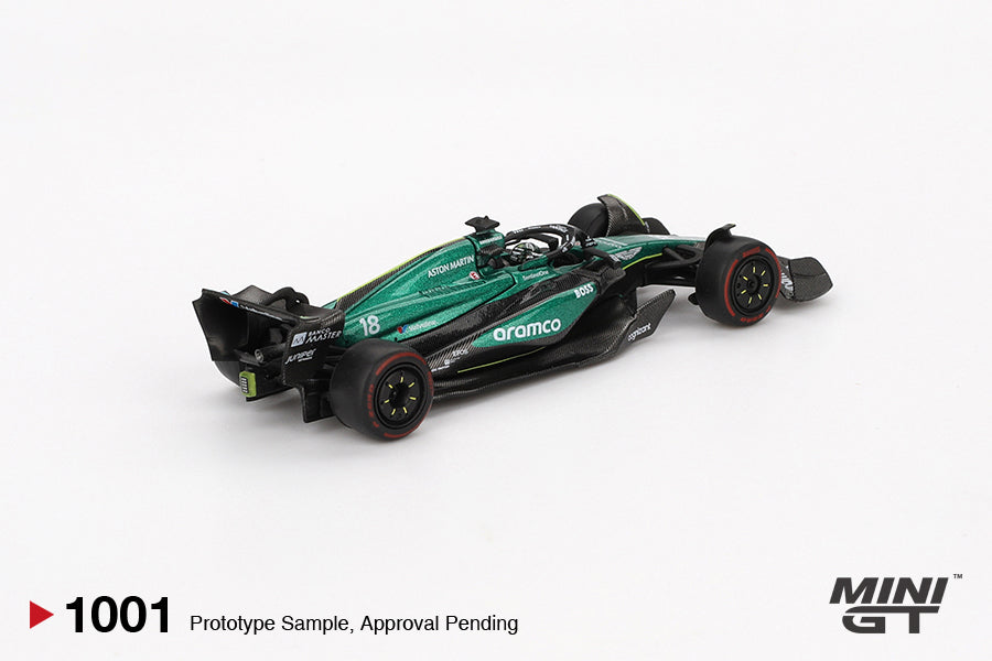 Mini GT 1/64 Aston Martin AMR24 #18 2024 F1 2024 Bahrain GP Lance Stroll Green - MGT01001 - Damaged Box