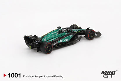 Mini GT 1/64 Aston Martin AMR24 #18 2024 F1 2024 Bahrain GP Lance Stroll Green - MGT01001 - Damaged Box