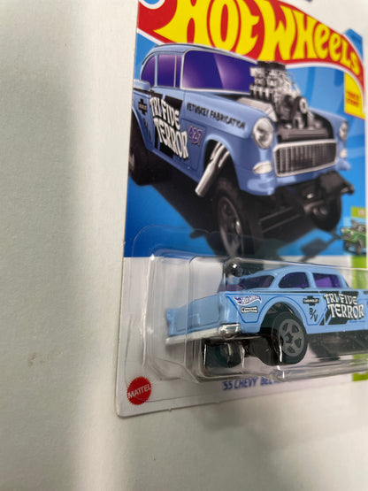 Hot Wheels 1/64 ‘55 Chevy Bel Air Gasser Blue - Damaged Box