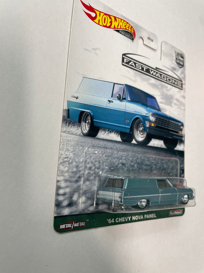 Hot Wheels 1/64 Car Culture Fast Wagons ‘64 Chevy Nova Panel Blue