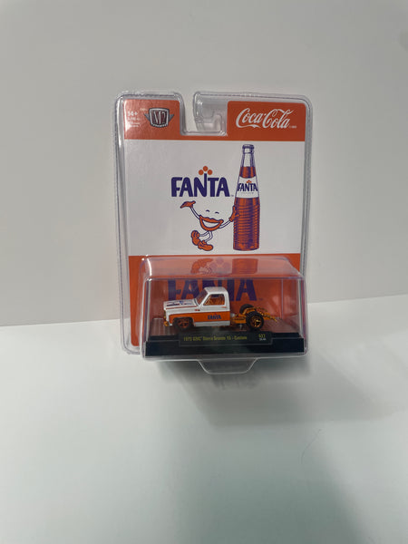 1/64 M2 Machines Coca Cola Fanta 1975 GMC Sierra Grande 15 - Custom Orange & White