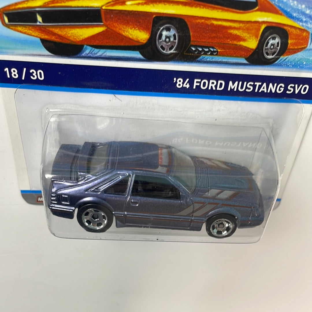 Hot Wheels 1/64 Cool Classics ‘84 Ford Mustang SVO Purple - Damaged Card