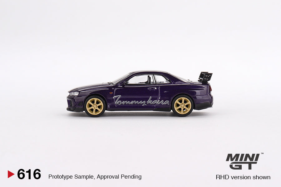 Mini GT 1/64 Nissan Skyline GT-R (R34) Tommykaira R-z Midnight Purple