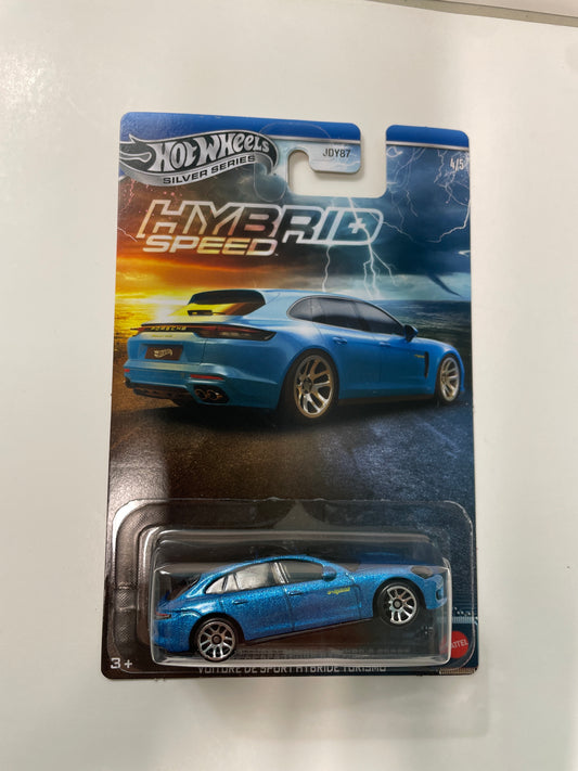 Hot Wheels 1/64 Silver Series Hybrid Speed Porsche Panamera Turbo S E-Hybrid Sport Voiture de Sport Hybride Turismo Blue - JCB79 - Error ( Read description)