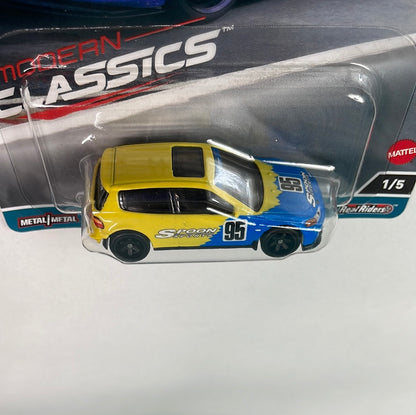 Hot Wheels 1/64 Car Culture Modern Classics Honda Civic EG Spoon Yellow & Blue - Damaged Card