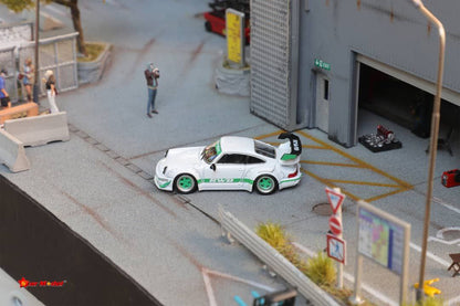 Star Model 1/64 Porsche RWB 964 White w/ Green Rims