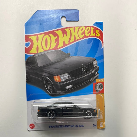 Hot Wheels 1/64 '89 Mercedes-Benz 560 SEC AMG Black - Damaged Box