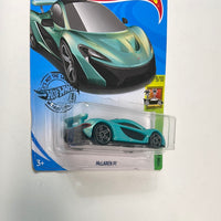 Hot Wheels 1/64 McLaren P1 Teal - Damaged Card