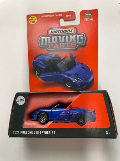 Matchbox 1/64 Moving Parts 2024 Porsche 718 Spyder RS Blue