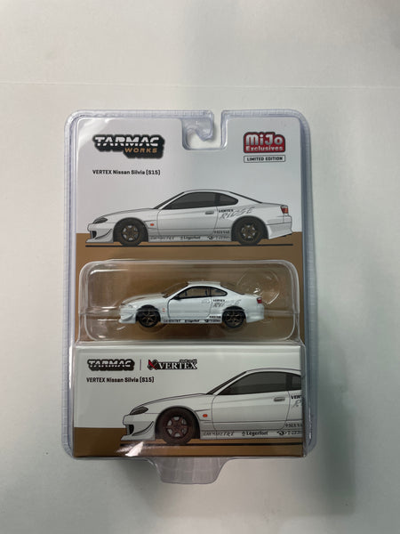 Tarmac Works 1/64 Mijo Exclusives VERTEX Nissan Silvia S15 White Metallic - GLOBAL64