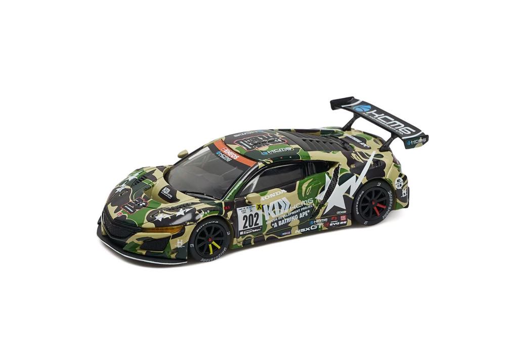 ミニカー POP RACE BAPE NSX GT3 EVO22 CAMO Pop Race x Bape 1/64 Honda NSX GT3 EVO22 A Bathing APE Green