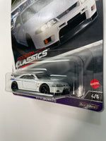 Hot Wheels 1/64 Car Culture Modern Classics Nissan Skyline GT-R (BCNR33) White - Damaged Card