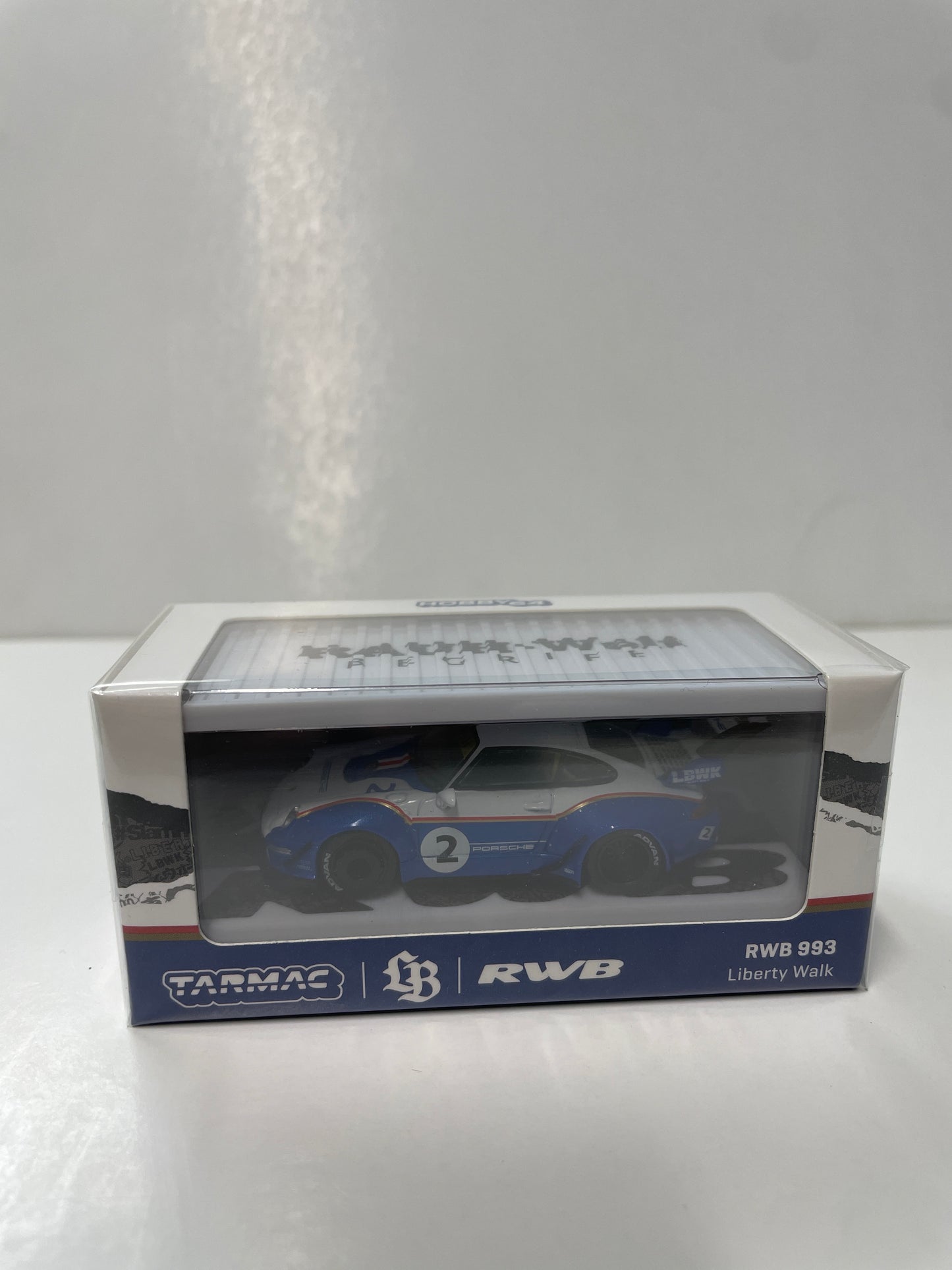 Tarmac Works 1/64 RWB 993 Liberty Walk with Container Packaging White & Blue - HOBBY64 - T64-TL017-LBWK2
