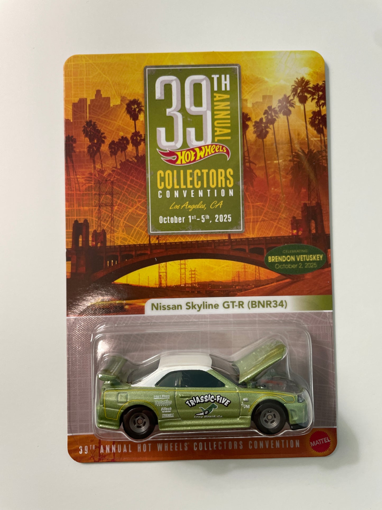 Hot Wheels 1/64 39th Annual Collectors Convention Los Angeles Brendon Vetuskey Set #605 Nissan Skyline GT-R BNR34 Green