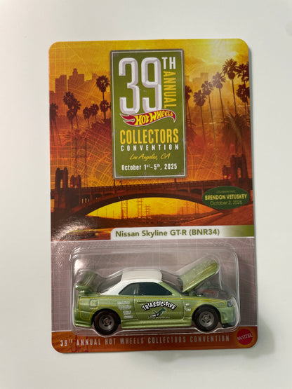 Hot Wheels 1/64 39th Annual Collectors Convention Los Angeles Brendon Vetuskey Set #605 Nissan Skyline GT-R BNR34 Green